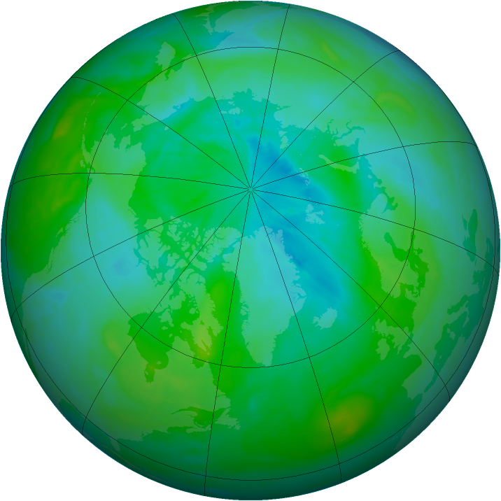 Arctic ozone map for 08 August 2012